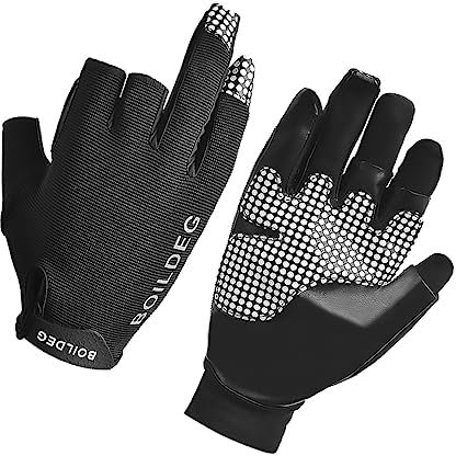 BESPORTBLE Outdoor-angelhandschuhe Mit Reflektierenden Eigenschaften, Rutschfestes Silikon-chip-Design, Handgelenkbefestigung Mit Klettband, Schwarz, Leicht Und Tragbar Für Anglerbedarf