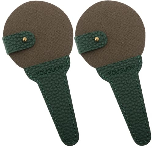 YOUGUOM Embroidery Scissors Sheath Protector Craft Scissors Storage Cover Leather Case, 2Pieces Green