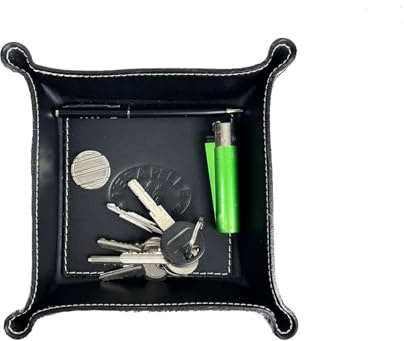 FrasiBags Leere Taschen für Tiere und echtes Leder, Ablagetablett aus Cavallino Fur, Taschenleer, modernes quadratisches Design, leerer Eingangstaschen für Schlüssel, Münzen und Stifte (Kuhdruck)