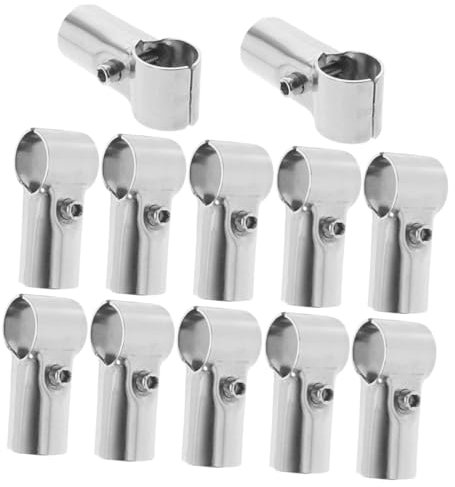 BESTonZON 12pezzi Morsetti t in Acciaio Inox Per Tubo e Fissaggio Resistente e Antilucido Per Recinzione Corrimano e Collegamenti Strutturali Compatibili Con Pali e Guide