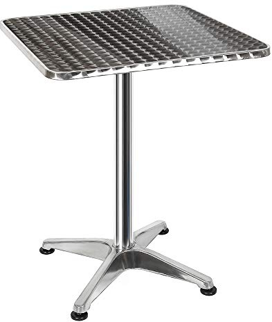 OHMG Bartisch, klappbar, quadratisch, Ø 60 cm, Esstisch, Aluminium, höhenverstellbar 70/110 cm, Picknicktische, Stehtische, für 2-4 Personen