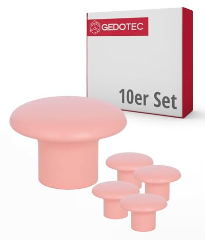 Gedotec Möbelknöpfe für Kinderzimmer | Durchmesser 32 mm | Farbe Pink | 10 Stück | Möbelgriffe Kunststoff | COLOUR | Schrankknöpfe bunt | Möbelknauf Kinder | moderne Griffe Möbel | Schrankknauf
