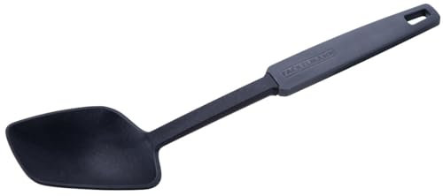 Fackelmann Servierlöffel 2K - Hitzebeständig, Spülmaschinengeeignet, Ergonomischer Griff, Designed in Germany, Grau, 295x70x50mm, Hängbar
