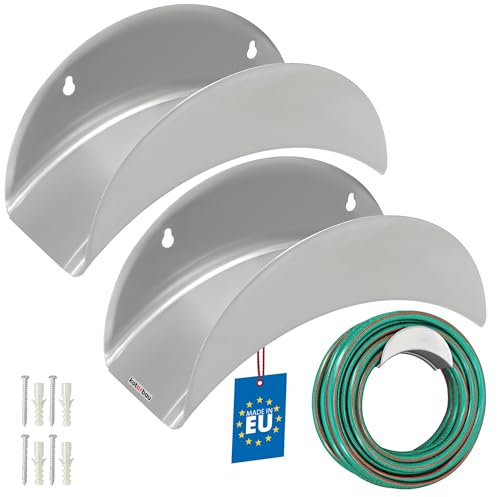 KOTARBAU® 2 St. Schlauch Wandhalterung 275 x 113 Stahl Gartenschlauch Halterung Wand Schlauchhalterung für Gartenschläuche Schlauchaufhängung Schlauch Halter Schlauchhalter Wand Metall
