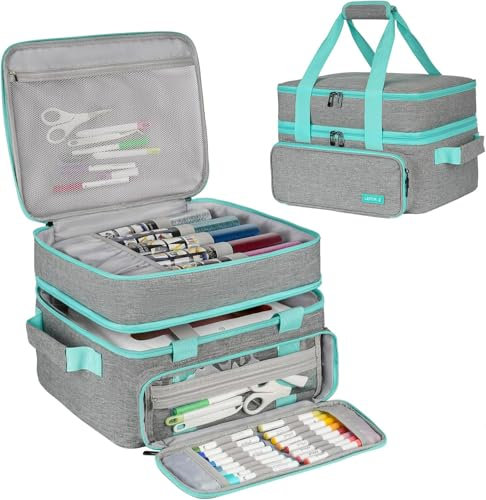 Tragetasche, kompatibel mit Cricut EasyPress 2, Cricut EasyPress3 (22,9 x 22,9 cm, 25,4 x 25,4 cm, 30,5 x 25,4 cm), doppellagige Heißpressmaschinen-Aufbewahrungstasche, passend für HTVron (25,4 x 25,4