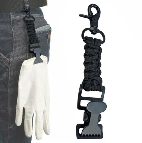 Arbeits-Handschuhhalter-Clip, Fäustling-Clips für die Arbeit - Fäustlingshalterband | Geflochtener Paracord-Handschuh-Clip-Halter aus robustem Metall für Wandern, Camping, Outdoor-Aktivitäten