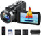 HOTPEAK 4K Video Camera Recorder Camera, Handheld Camcorder Vlog Camera for YouTube 18X Digital Zoom 3” 270° Rotation Screen, Vlogging Camera with 32G SD Card, Remote, 2 Batteries, DV Bag