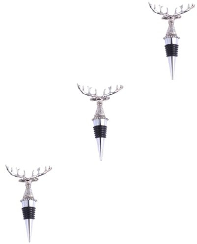 Amosfun 3st Weinstopper Stecker Für Weinflaschen Rentier Weinverschluss Weinflaschenverschlüsse Aus Elch Lustiger Wein Hirschkopf Wein Verschlusskappen Für Weinflaschen Hirsch Weinbelüfter