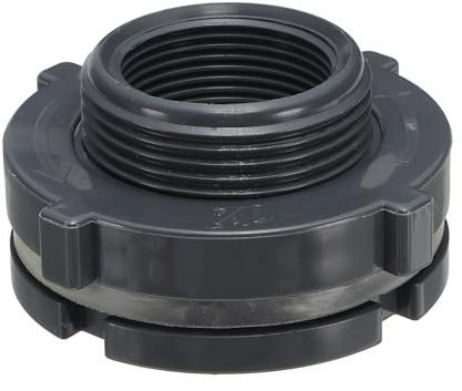 PATIKIL Raccordo Passaparete in PVC G 1-1/4 per Serbatoi Acqua Grigio | Raccordo Doppia Filettatura, Con Guarnizione In PVC, Per Secchi Pioggia Lavelli Acquari
