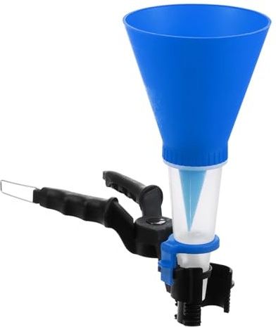 sourcing map Adjustable Clamp Oil Funnel, Universal Engine Oil Funnel Adapter Spill-Free Oil Filter Transfer Tool for Cars Trucks Automotive Motor, Blue