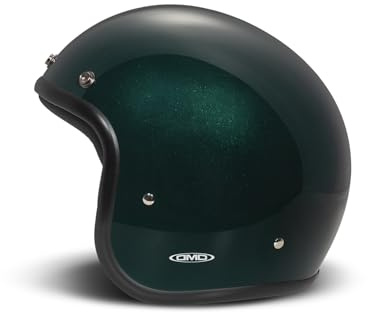DMD Retro Deep Green Open Face Helm Jethelm Motorradhelm ECE22.06, M