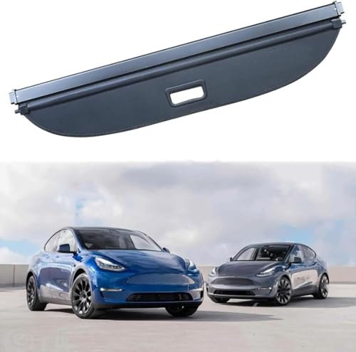 GuGuoZZ Auto Einziehbare Hintere Kofferraum Hutablage Für Tesla Model Y 2020-2022 Hintere Kofferraum Hutablage wasserdichte Schattenschutz