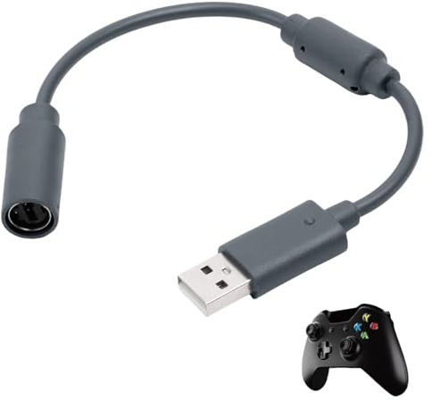 BaiWeiDun USB Breakaway Cable Compatible for Logitech G920 G923 G27 G29, Ferrari 458 Spider Racing Wheel Cord, Guitar Hero, Xbox USB Plug (Grey)