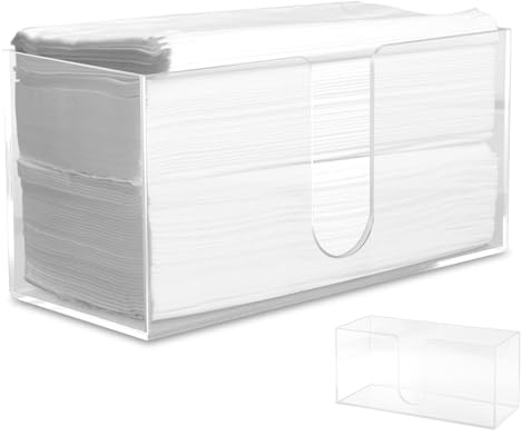 Acrylic Paper Towel Holder, Folded Acrylic Countertop Paper Towel Dispenser, Clear Trifold Napkin Holder, Suitable for Z-fold, C-fold or MultiFold Trifold Paper Towels for Bathroom, Kitchen