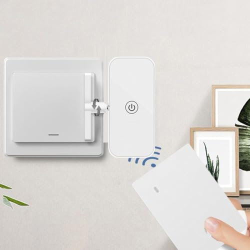 Pulsante interruttore intelligente, 5 – 10 metri telecomando wireless a infrarossi, pulsante a distanza robot con telecomando, bianco (host + 1 telecomando)
