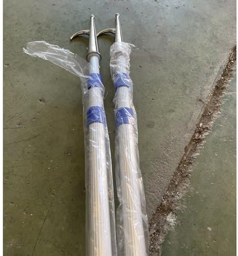 IYUESQ 2er-Pack Teleskop-Dockingstangenhaken, 2 3 4 5 6 m Bootshaken mit Aluminium-Verlängerungsstange zum Schieben und Ziehen von Ladung bei der Wasserrettung, Flexible Rettungsboothaken