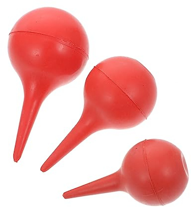 EXAOMBLE Gummi Ohrspritze 3 Stück Labor Ohrbläser Mit Quetschball Verschiedene Größen (klein Mittel) Für Kinder Erwachsene Und Babys