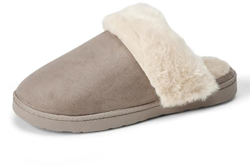 Amazon Essentials Pantuflas Cómodas Estilo Mule de Piel Sintética Mujer, Gris, 36 EU