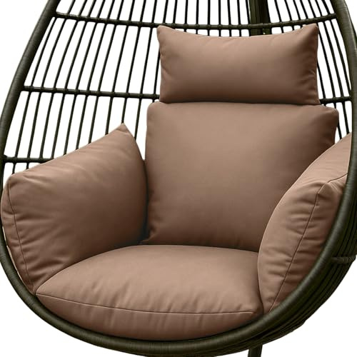 HOMESCAPES Coussin imperméable pour Fauteuil Suspendu extérieur, Coussin de Rechange pour Fauteuil œuf - pour terrasse, Jardin et Balcon - Beige