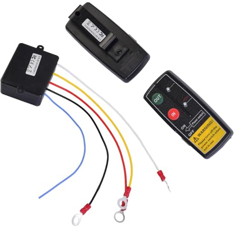 Wireless Winch Remote Control 12/24V Radio Remote Control, Universal Wireless Winch Remote Control Kit for Electric Winches, 2 Handheld Transmitters and Receiver, 75 Ft Range for Cars, Atvs, Trucks