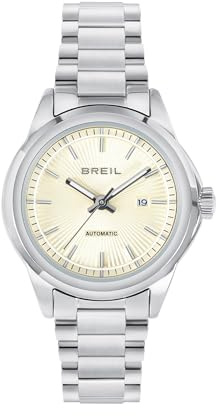 Breil, Collezione Velour, Orologio Donna, Orologio Automatico Solo Tempo in Acciaio Bilux, Quadrante con Pattern a Raggera, Bracciale a 3 Maglie, Cassa 32 mm, WR 10 ATM, Idea Regalo Donna