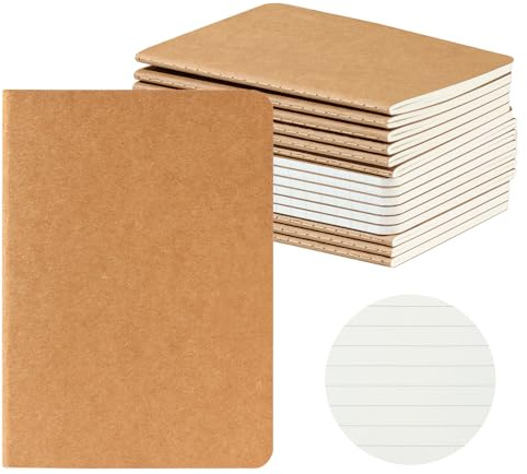 HOMEMARS Notizbuch A6,16 Stück, 100 GSM,Dickes Papier, A6 Liniert, Notizbuch Klein, Notizblock A6, Notizheft A6, 10x14cm, 60 Seiten, Kartonabdeckung