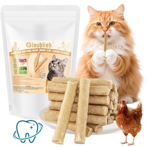 100g Palitos Masticar Liofilizadas para Gatos, Snacks Gatos Barritas Dentales contra el Mal Aliento y Acumulación de Sarro (100g)