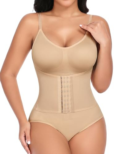 Yuson Girl Body Contenitivo Modellante Donna Pancia Piatta Fajas Shapewear Bodysuit Guaina Contenitiva con Reggiseno e Tracolla Regolabile Intimo Snellente