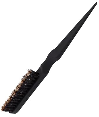 Fdit Spazzola per Capelli, Pettine per lo Styling Strumento per la Cotonatura Posteriore Liscia Pettine per Styling di Precisione per Denti Fini per il Trucco Serale o le (BLACK)