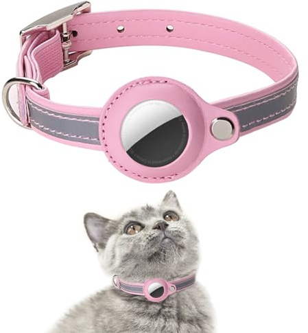 SWHC GPS Chien, Collier Traceur pour Chat Et Chien, Localisation en sans Abonnement, Compatible iOS/Android/HarmonyOS, Collier Chat GPS sans Abonnement (Rose, M)