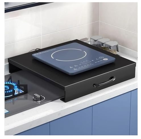 LINGDSWULING Couvercle De Poêle À Nouilles Pour Brûleur À Gaz Et Cuisinière Électrique Panneau De Couverture De Cuisinière À Gaz Noir Espace De Cuisine Extensible(Black,40x50x9cm(16x20x4in))