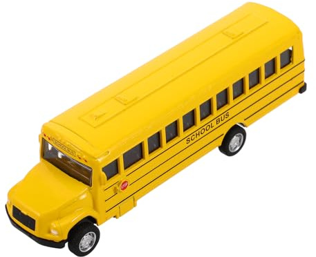 Veemoon Bus Scolaire Jaune à Friction en Métal Moulé sous Pression, Mini-Autobus Fonctionnel pour Garçon et Filles, Véhicule Rétro Éducatif pour Garçons et Filles, Modèle Réaliste