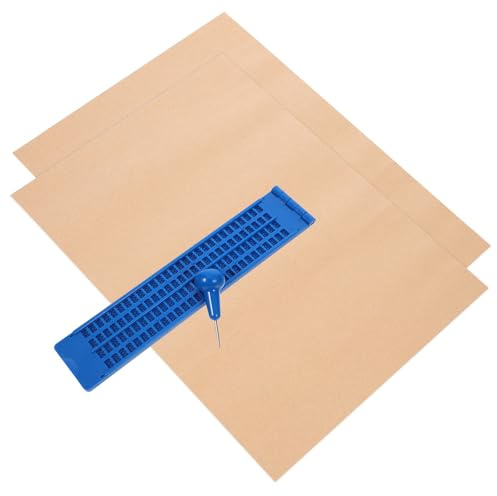 Lavagna Braille in Plastica Blu, Set Stilo per Scrittura | 27 Righe e 30 Celle, 1 Pezzo, Riutilizzabile, Robusta, Facile da Usare