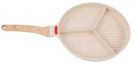 Hapivida Sartén para Desayuno Antiadherente, Versátil Sartén Dividida para Huevos, Steak, Tortilla, Cocina Hogar, para Fogón, Inducción