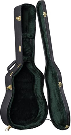 MARTIN Hardshell Case – 000 14-Fret | 3-Ply Vintage-Style Exterior with Plush Green Interior | Classic Protection with Brass-Plated Hardware