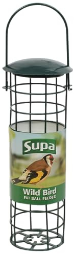 Supa 9 inch Wild Bird Fat Ball Feeder, Holds 4 Standard Fat Balls
