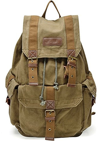 Gootium Herren/Damen Canvas Wanderrucksack 21101 - armygreen