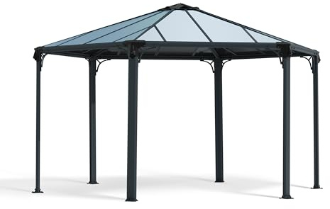 Palram Canopia Monaco Gartenpavillon: Höchst Widerstandsfähiger Und Hardtop Pavillon 450 x 390 cm. Robuste Aluminiumkonstruktion Mit Dach Aus Polycarbonat. Ideal Als Freistehende Überdachung.
