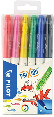 Pilot Frixion Buntstifte, radierbar, mit Faserspitze 6 Stück sortiert