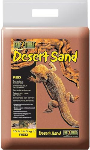 Exo Terra Desert Sand, Substrat für Wüstenterrarien, Terrariensubstrat, natürlicher Wüstensand, Rot, 4,5kg, 1 Stück