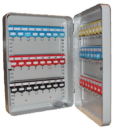 Melsmetall Schlüsselkasten 370x280x80mm, 48 Haken inkl. Schlüsselanhänger