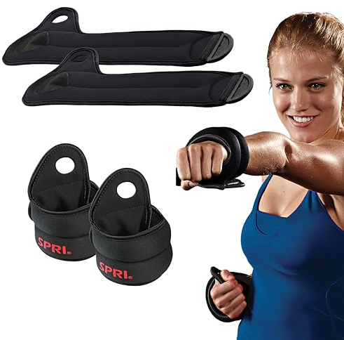 SPRI Thumblock Wrist Weights - Arm Weights Set for Women and Men - Upper Body Conditioning and Endurance Tool - for Home Gym and Fitness Classes - One Size Fits Most - 4lb Set (2lb Each)