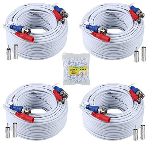 Sannce 30 m/100ft HD Multifonctions Câble vidéo Surveillance caméra Analog Kit DVR CCTV BNC RCA DC Alimentation système de vidéosurveillance