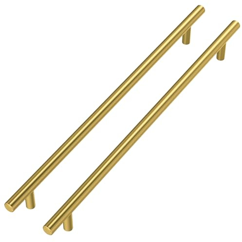 5 Piezas Goldenwarm Tiradores Cajones Dorados - LS201GD256 Tiradores Vintage Acero Inoxidable Infantiles Muebles Oro 256mm