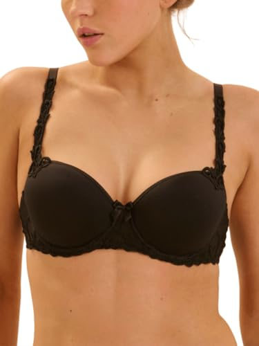 Simone Perele - Soutien Gorge avec Armature - Coque Fine Respirante en Spacer 3D sans ajout de Volume - Soutien Gorge Femme Bretelles Ajustables Multi-Positions - Noir