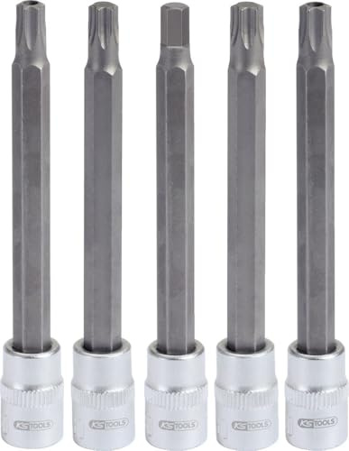 KS TOOLS 140.2300 Jeu de Douilles Tournevis Spéciales Airbag | Jeu de 5 douilles tournevis 1/4'' spéciales airbag, chrome vanadium, vissage précis
