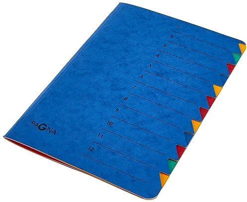 Pagna Ordnungsmappe Easy (Sammelmappe, 12 Fächer, 1-12) blau, 1 Stück
