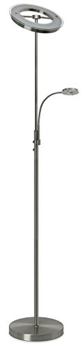 Trango 1515 LED Stehlampe 2-flammig mit LED Modulen Serie *MOTHER-SON* I 24 Watt stufenlos dimmbar I satiniertes Glas Lampenschirm I Höhe ca. 1800mm schwenkbar & drehbar I modern & chic I Stehleuchte