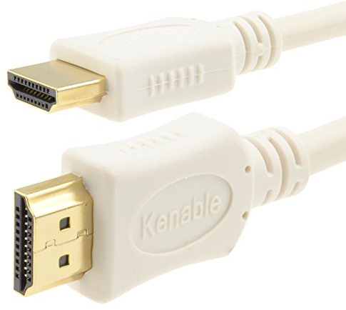 kenable Plaqués Or HDMI câble Haute Vitesse 1080p HD TV Blindé Cordon White0.25m 25 cm [0,25m]