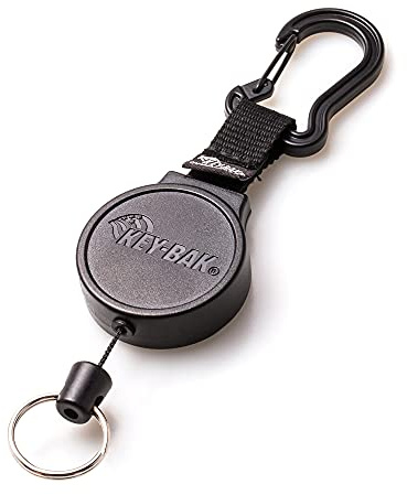 KEY-BAK MID6 Retractable Carabiner Keychain with 36 Retractable Cord, 6 oz. Retraction